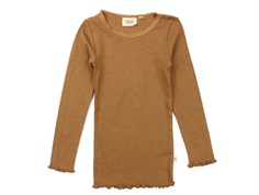 Wheat t-shirt rib lace caramel